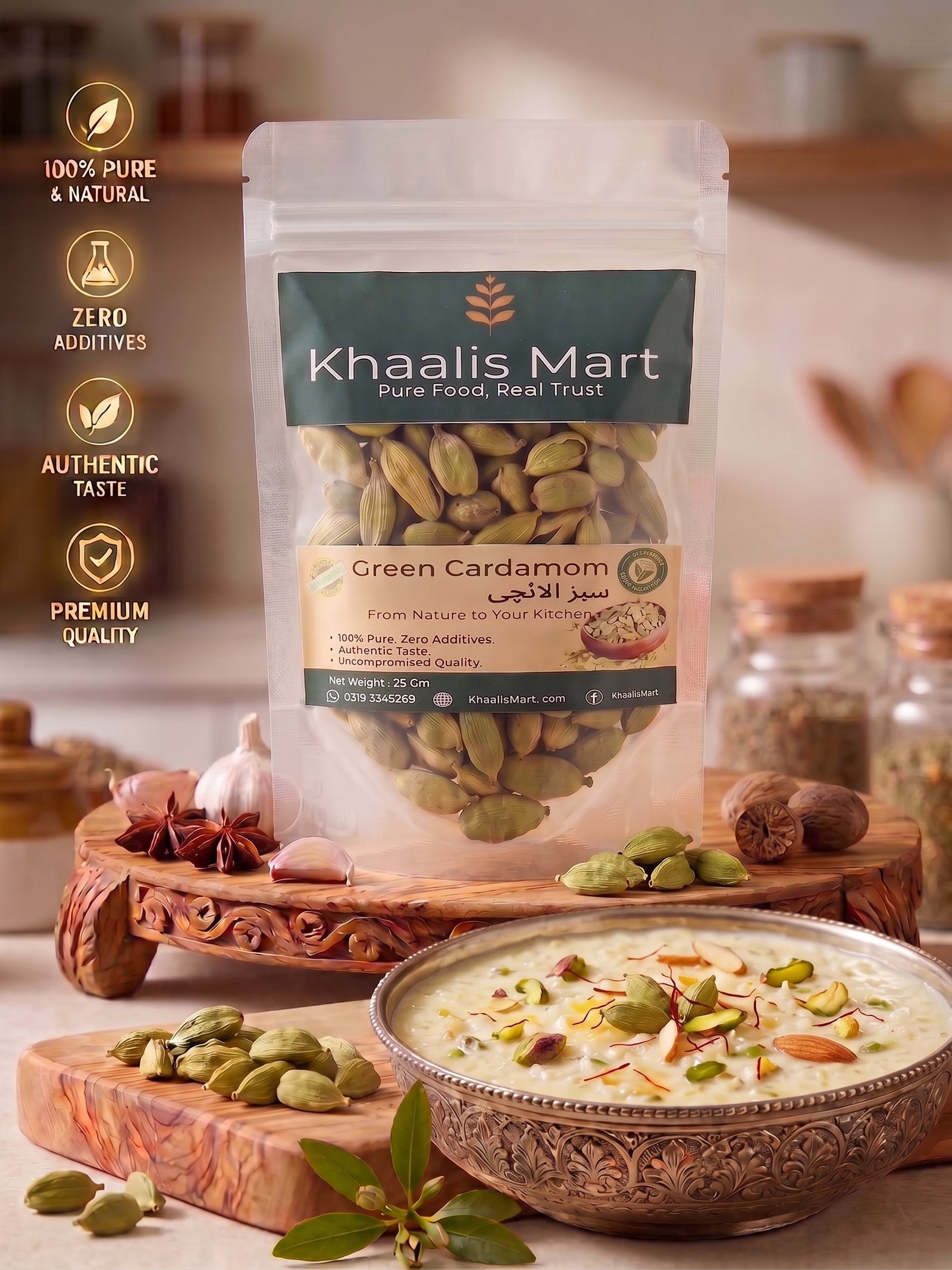 Khaalis Mart Green Cardamom - 25g - Image 2