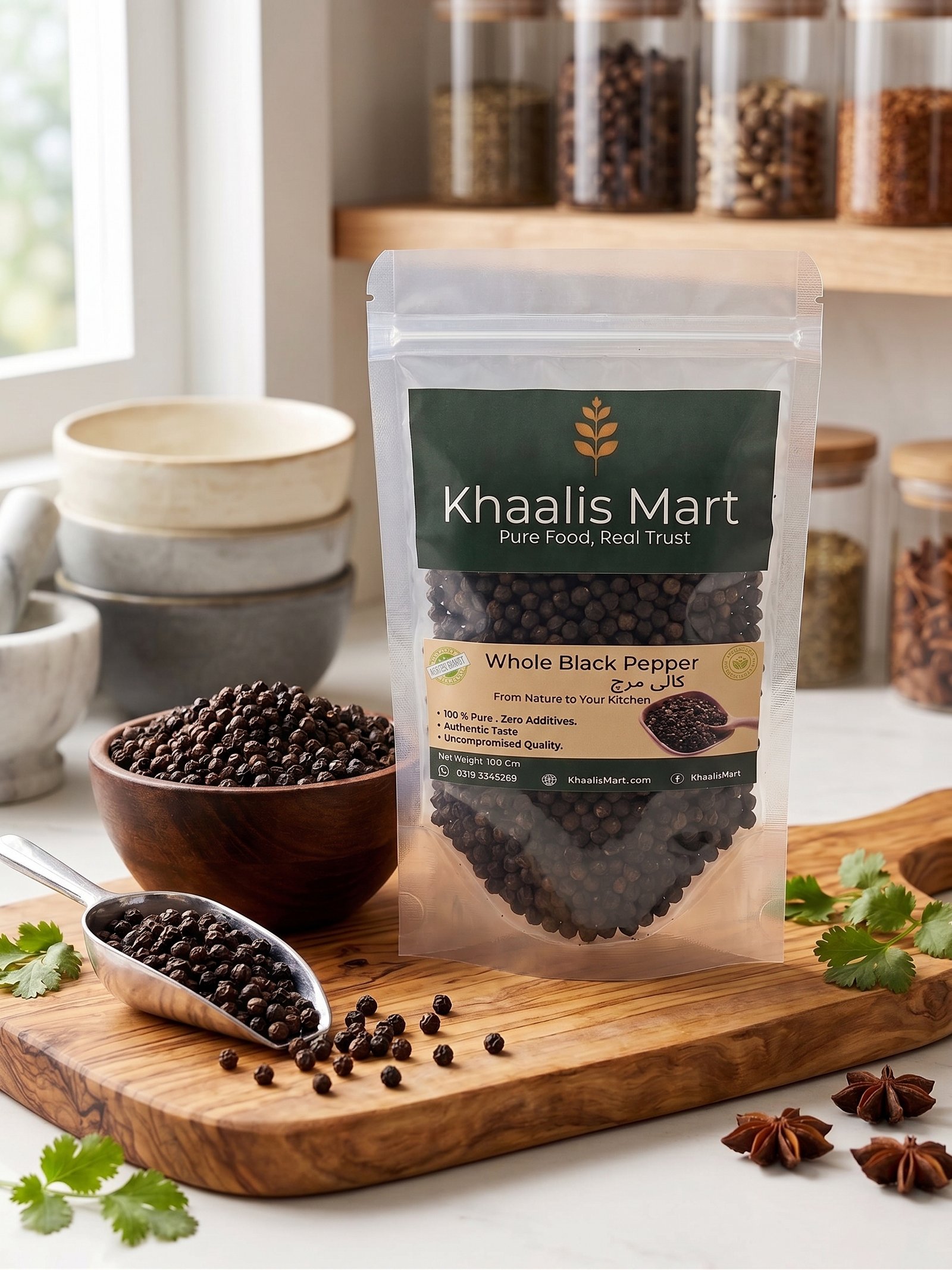 Khaalis Mart Black Pepper Whole - 100g